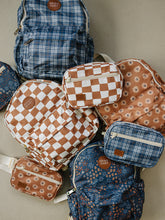 Load image into Gallery viewer, Rust Wavy Checkered Mini Backpack
