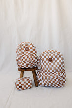 Load image into Gallery viewer, Rust Wavy Checkered Mini Backpack
