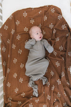 Load image into Gallery viewer, Grey Organic Cotton Ribbed Knot Gown
