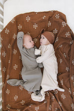 Load image into Gallery viewer, Grey Organic Cotton Ribbed Knot Gown
